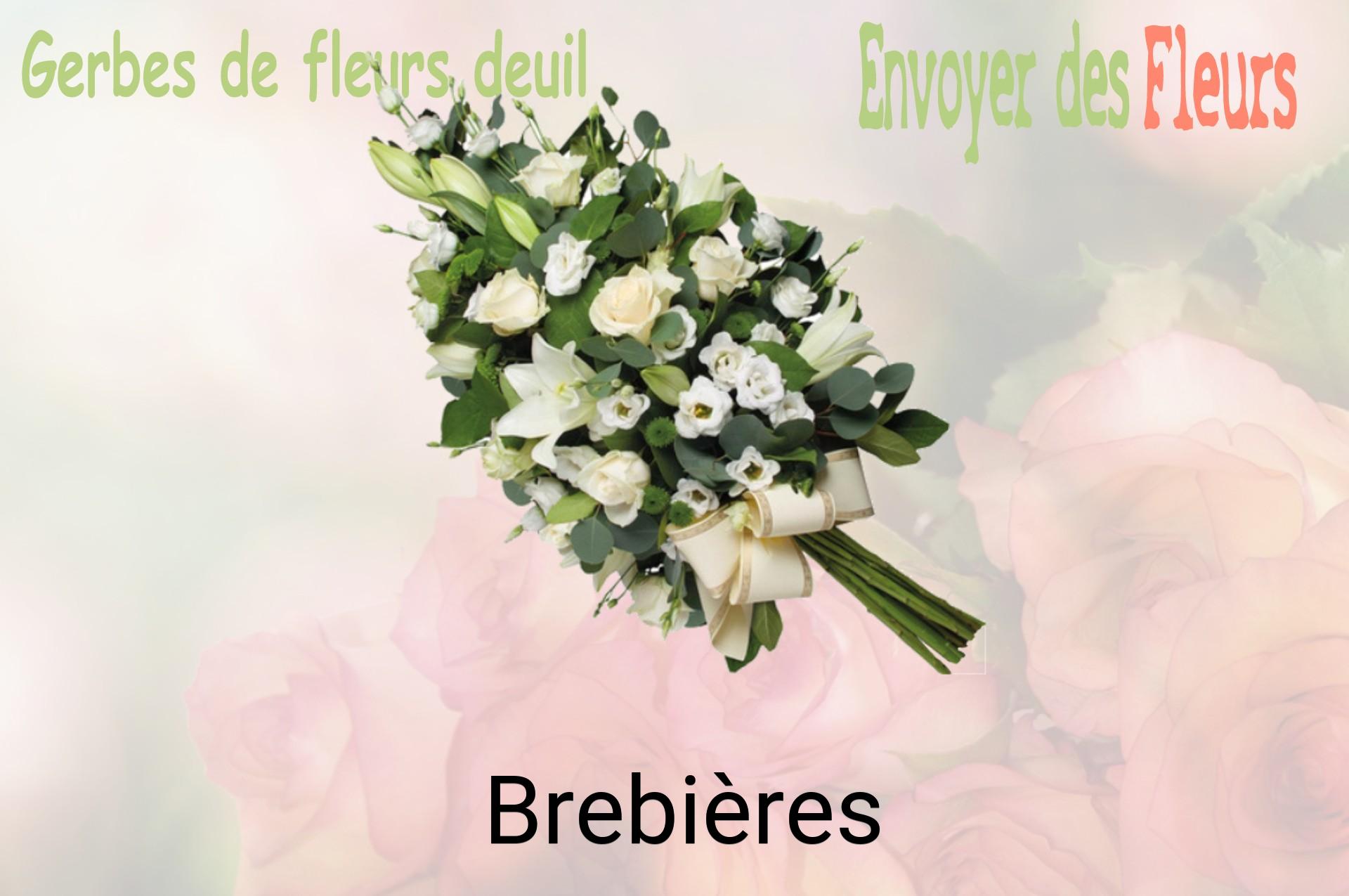 Gerbe de fleurs de deuil livrée à Brebières